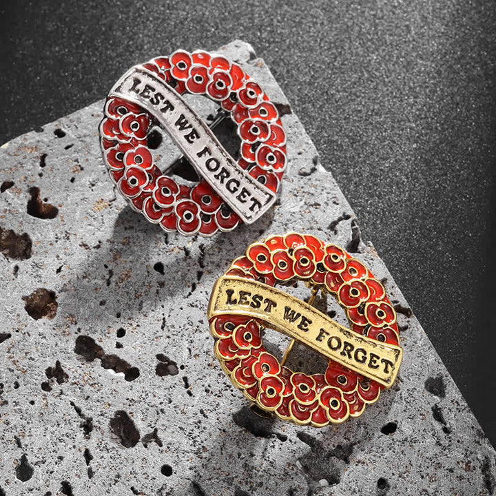 Corona de ramilletes de amapolas Broche para no olvidar