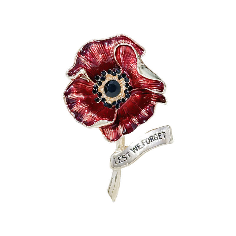 Broche para el Día del Recuerdo con amapola roja para que no lo olvidemos
