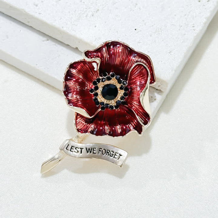 Broche para el Día del Recuerdo con amapola roja para que no lo olvidemos