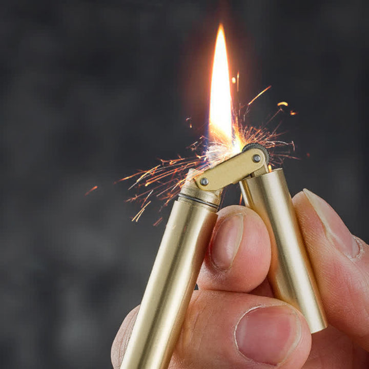 Encendedor de queroseno cilíndrico, delgado, plegable y recargable