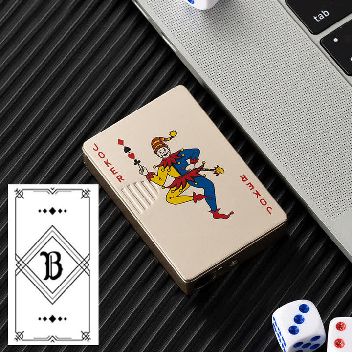 Encendedor de butano recargable con parte trasera personalizada y cartas de póquer