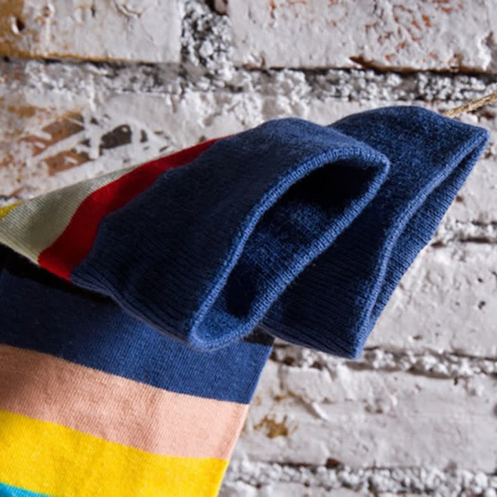 Calcetines de algodón con rayas de arcoíris de colores para hombre