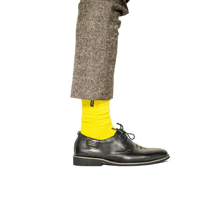 Calcetines de algodón estilo británico para caballeros de color liso para hombre