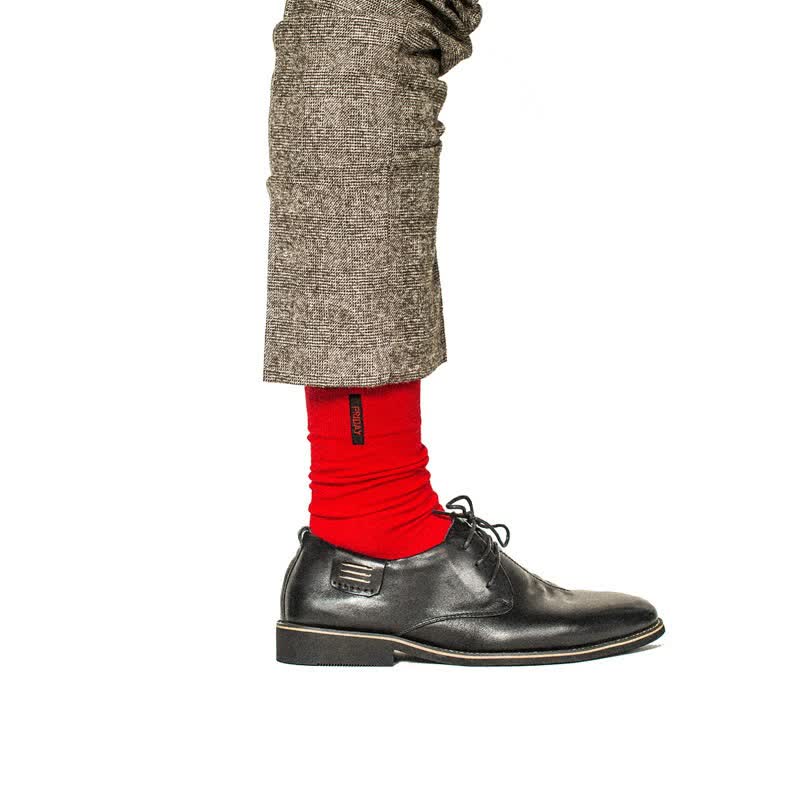 Calcetines de algodón estilo británico para caballeros de color liso para hombre