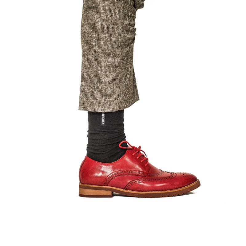 Calcetines de algodón estilo británico para caballeros de color liso para hombre