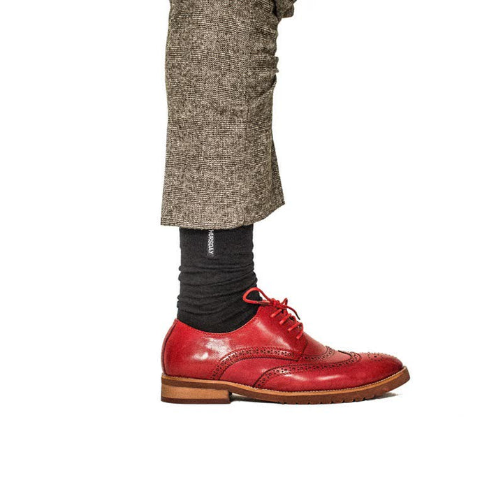 Calcetines de algodón estilo británico para caballeros de color liso para hombre