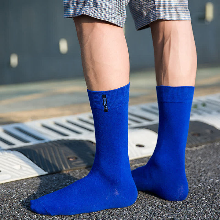 Calcetines de algodón estilo británico para caballeros de color liso para hombre