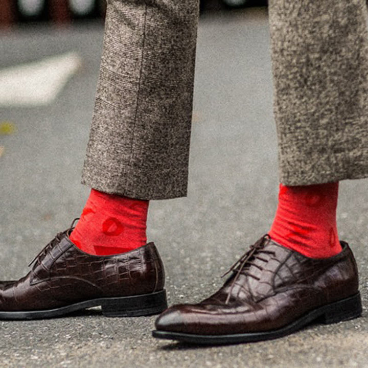 Calcetines de algodón con cuadros para hombre, exclusivos y a la moda