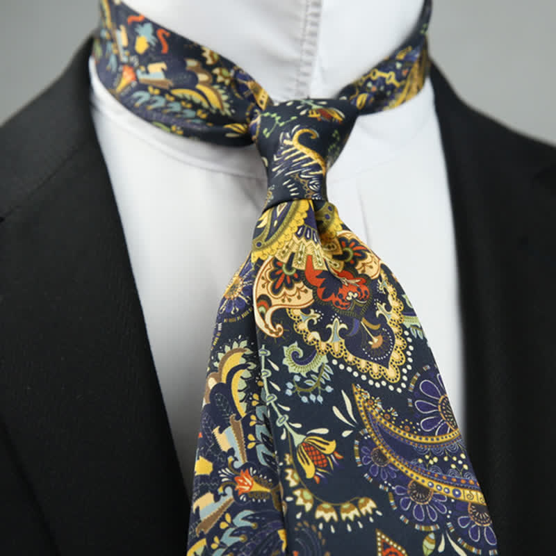 Corbata de boda con estampado floral Paisley de romance exótico para hombre