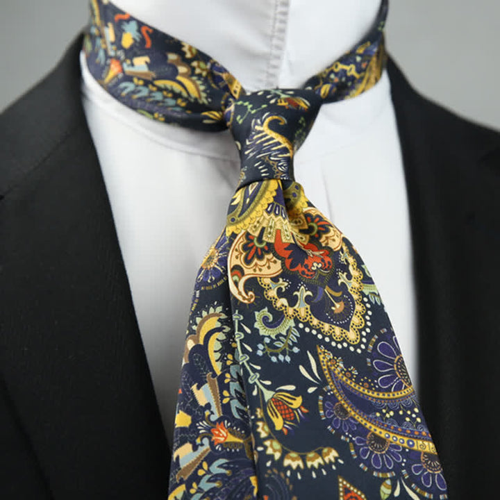 Corbata de boda con estampado floral Paisley de romance exótico para hombre