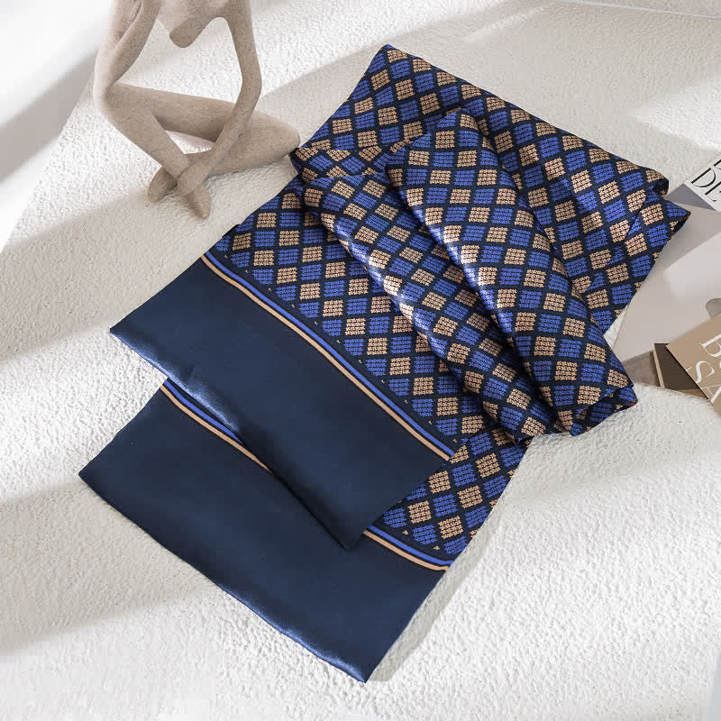 Bufanda de seda pura fina y larga con estampado de cachemira vintage para hombre