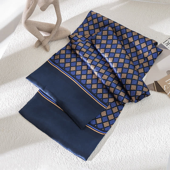 Bufanda de seda pura fina y larga con estampado de cachemira vintage para hombre
