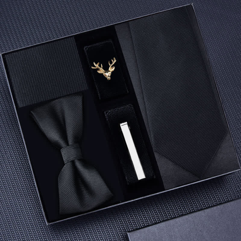5 piezas de broches de ciervo para corbatas de rayas para hombre, caja de regalo