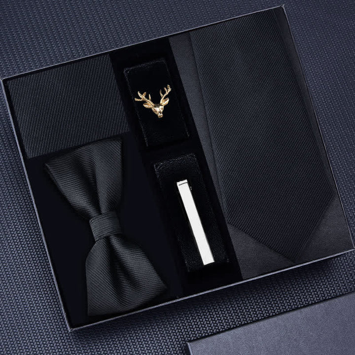 5 piezas de broches de ciervo para corbatas de rayas para hombre, caja de regalo