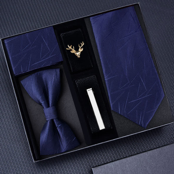 5 piezas de broches de ciervo para corbatas de rayas para hombre, caja de regalo