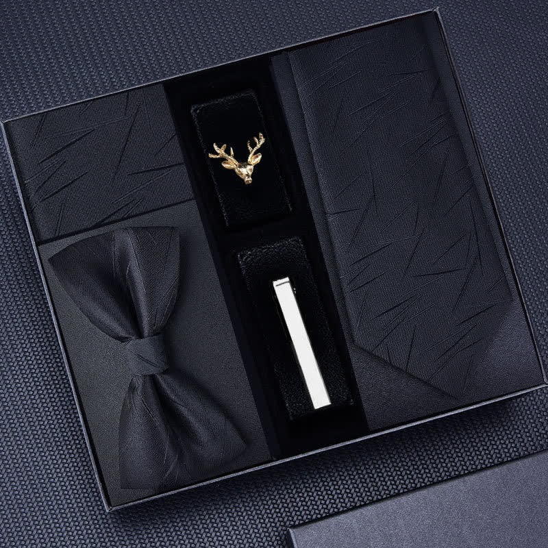 5 piezas de broches de ciervo para corbatas de rayas para hombre, caja de regalo