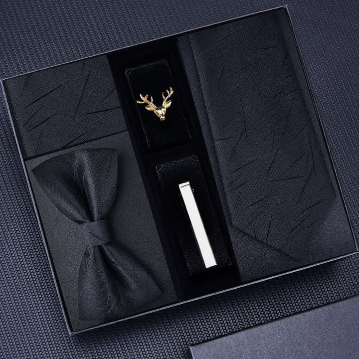 5 piezas de broches de ciervo para corbatas de rayas para hombre, caja de regalo