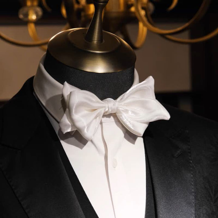 Pajarita elegante de cisne blanco perla para hombre