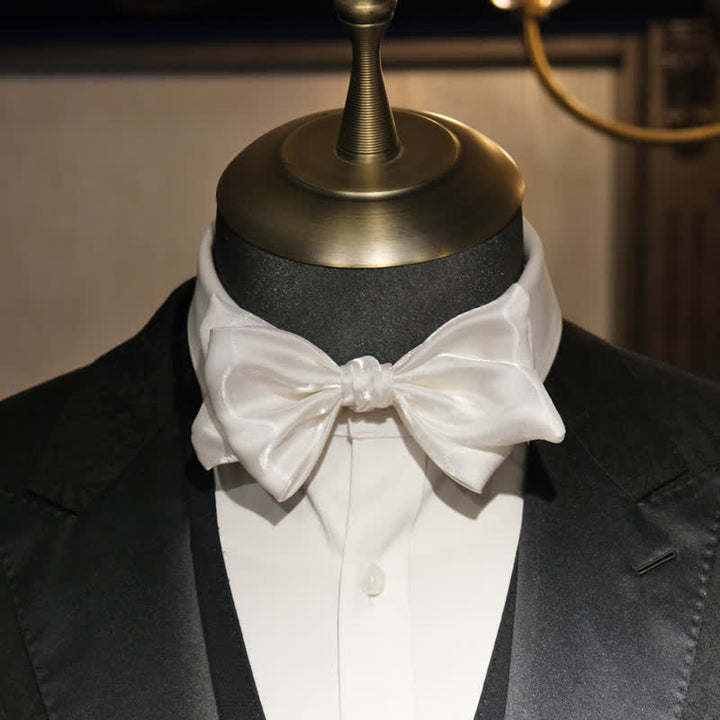 Pajarita elegante de cisne blanco perla para hombre