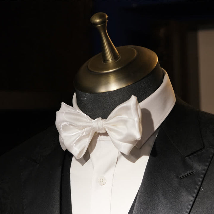 Pajarita elegante de cisne blanco perla para hombre