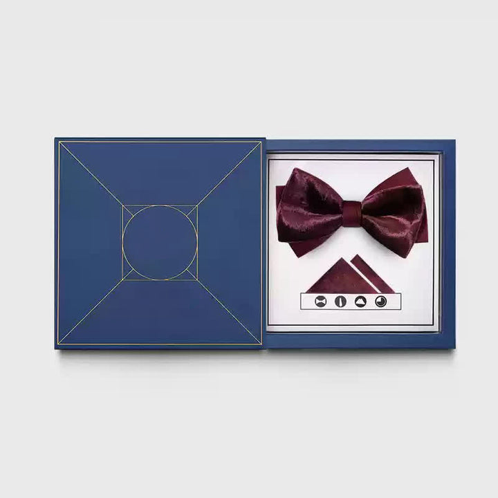 Pajarita romántica de terciopelo burdeos para hombre