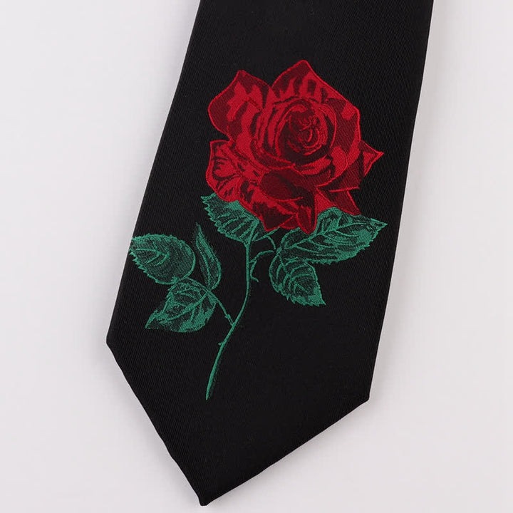 Corbata de hombre con bordado negro y rosa azul Enchantress