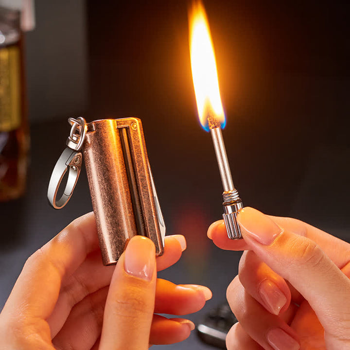 Encendedor de aceite con cerillas, herramienta EDC multiusos retro