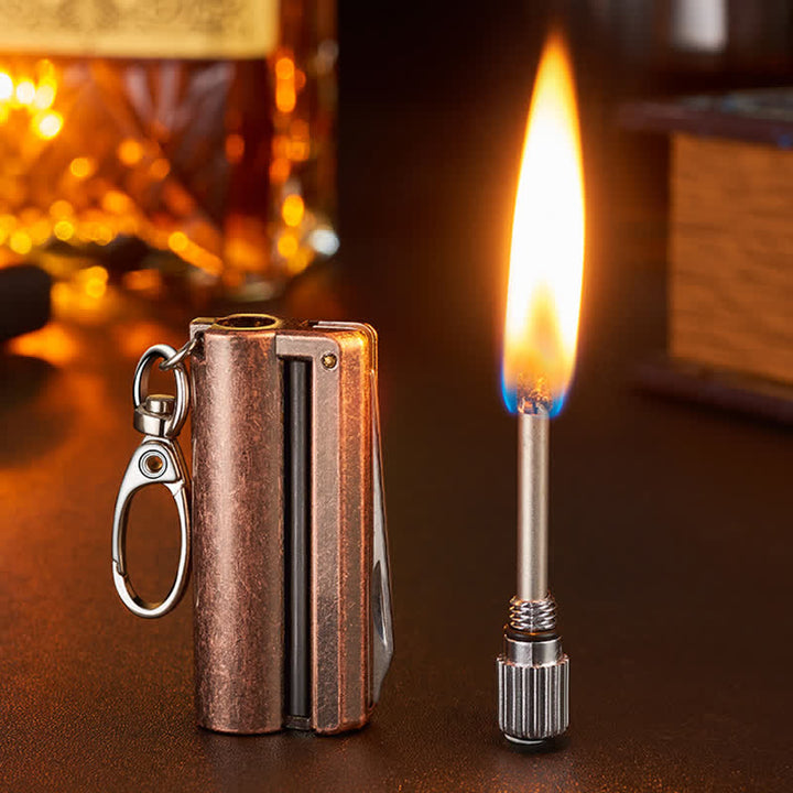 Encendedor de aceite con cerillas, herramienta EDC multiusos retro