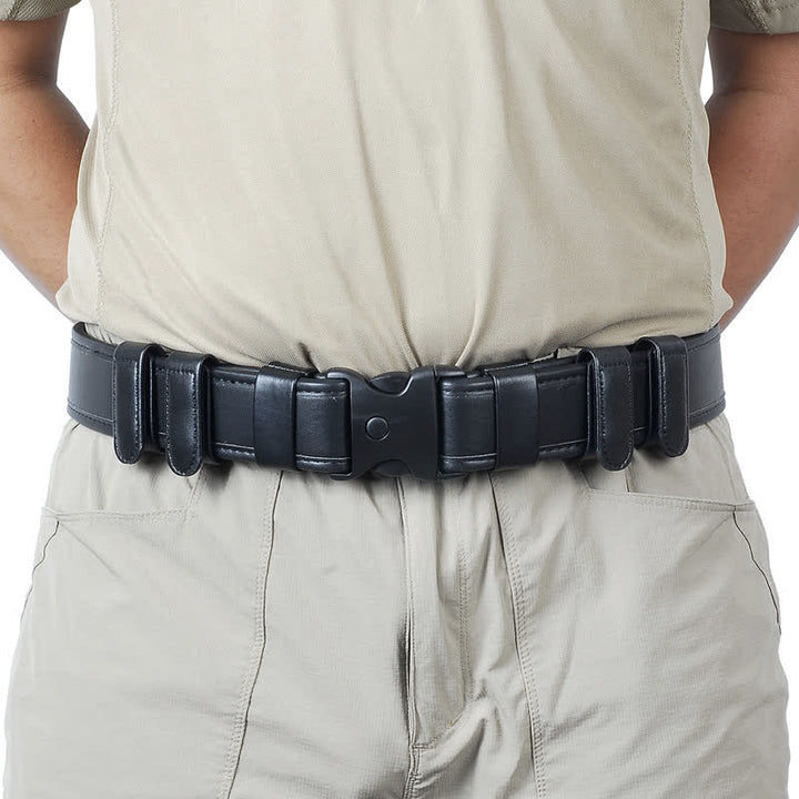 Cinturón táctico de cuero de tela Oxford de liberación rápida de color negro para hombre