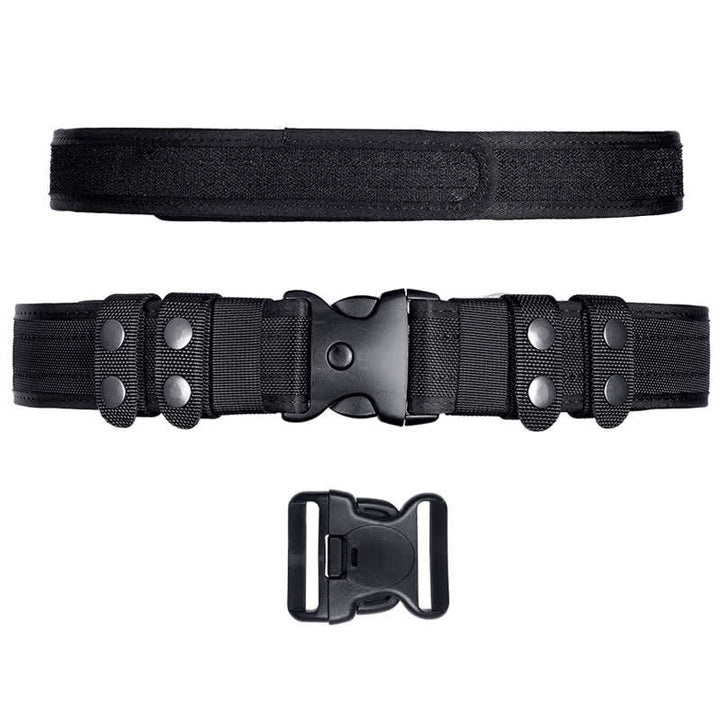 Cinturón táctico de cuero de tela Oxford de liberación rápida de color negro para hombre