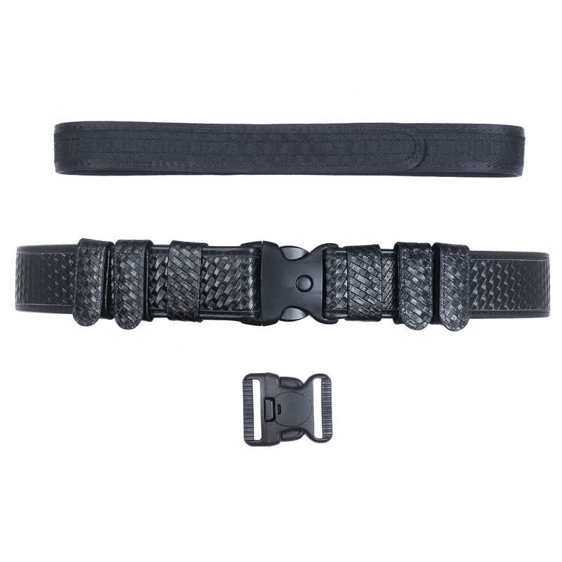 Cinturón táctico de cuero de tela Oxford de liberación rápida de color negro para hombre