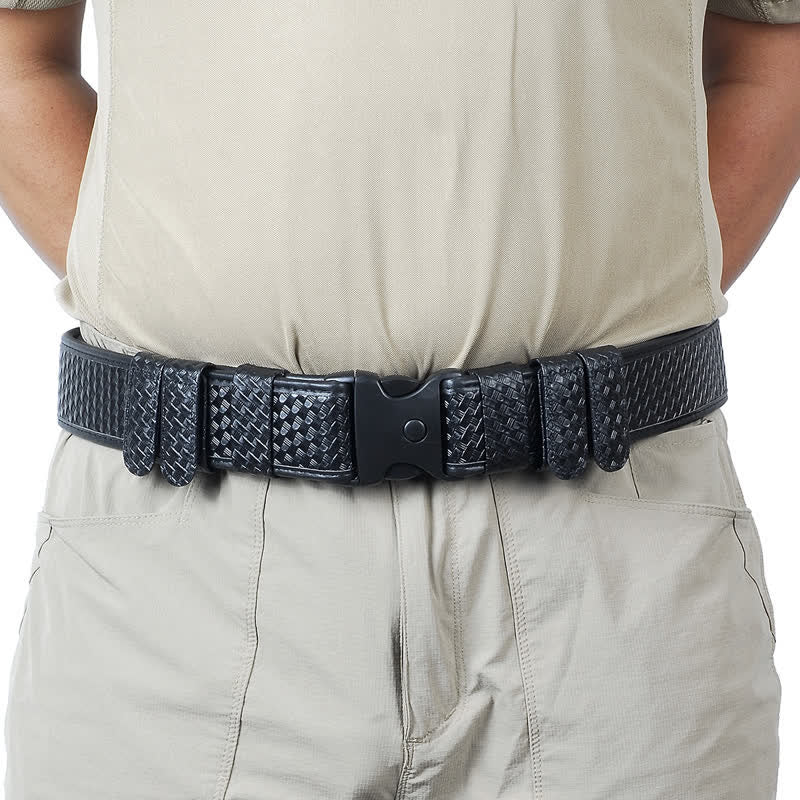 Cinturón táctico de cuero de tela Oxford de liberación rápida de color negro para hombre