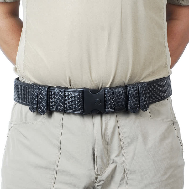 Cinturón táctico de cuero de tela Oxford de liberación rápida de color negro para hombre