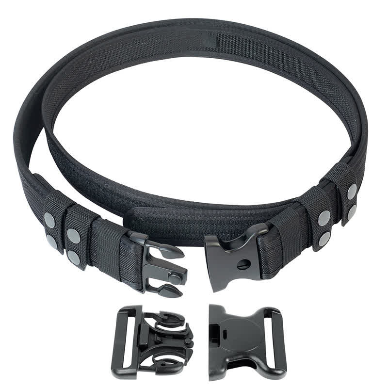 Cinturón táctico de cuero de tela Oxford de liberación rápida de color negro para hombre