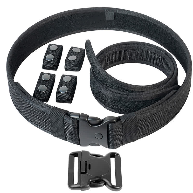 Cinturón táctico de cuero de tela Oxford de liberación rápida de color negro para hombre