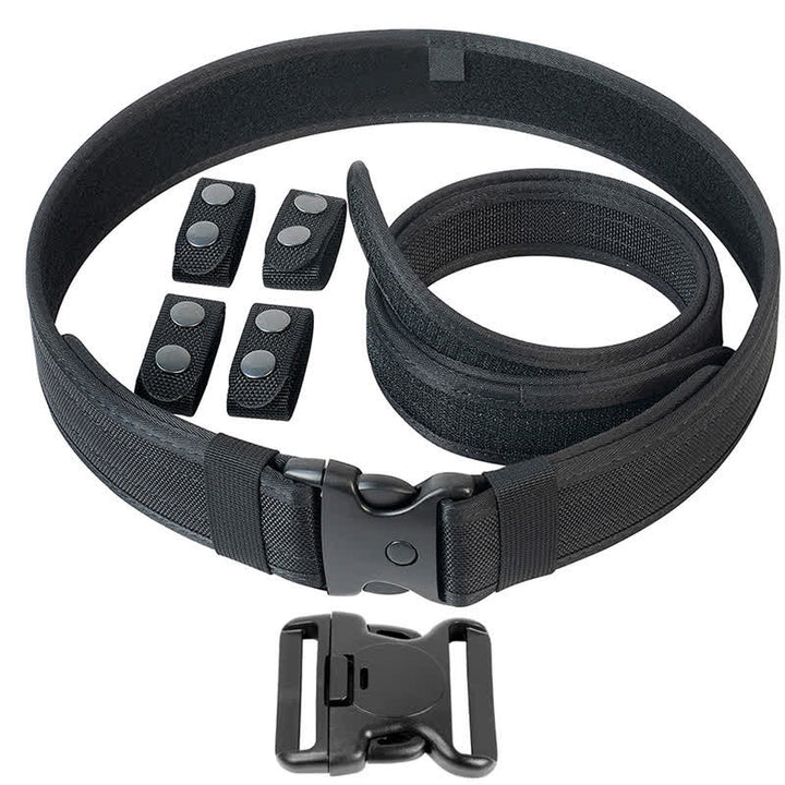 Cinturón táctico de cuero de tela Oxford de liberación rápida de color negro para hombre