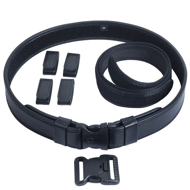 Cinturón táctico de cuero de tela Oxford de liberación rápida de color negro para hombre