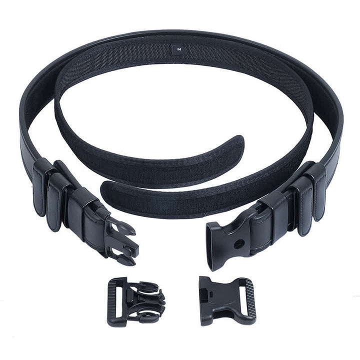 Cinturón táctico de cuero de tela Oxford de liberación rápida de color negro para hombre