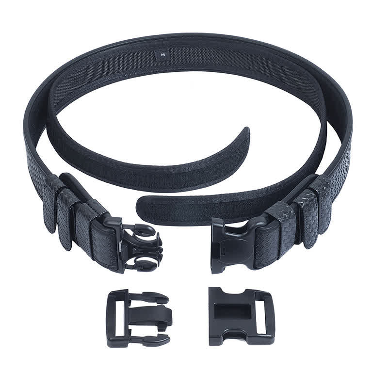 Cinturón táctico de cuero de tela Oxford de liberación rápida de color negro para hombre