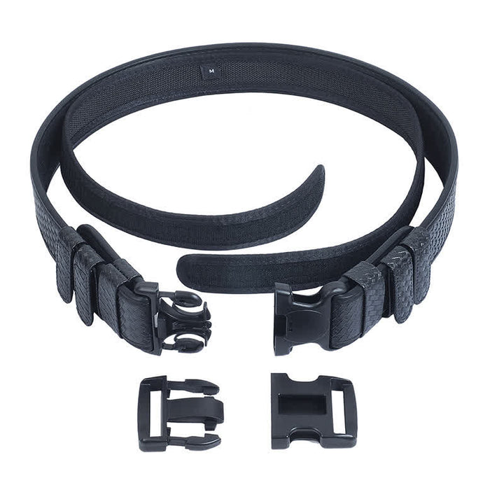 Cinturón táctico de cuero de tela Oxford de liberación rápida de color negro para hombre