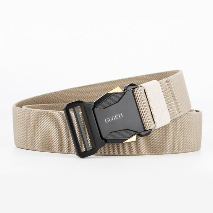 Cinturón táctico de nailon de liberación rápida para hombre, de color negro y sencillo estilo deportivo