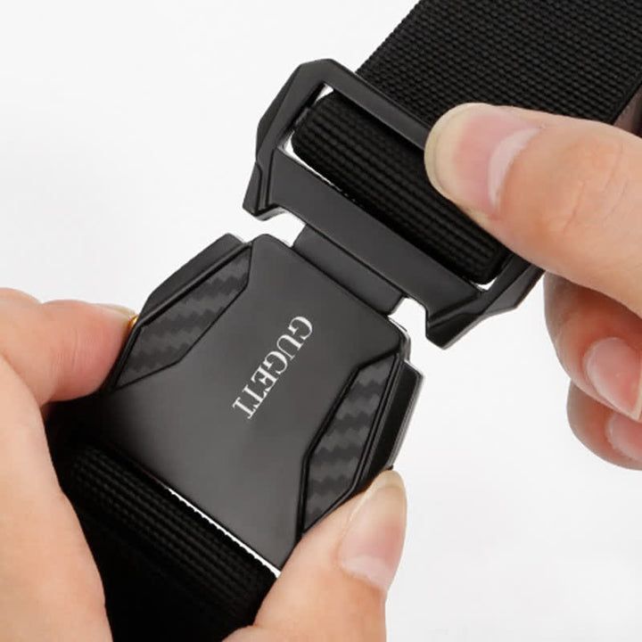 Cinturón táctico de nailon de liberación rápida para hombre, de color negro y sencillo estilo deportivo