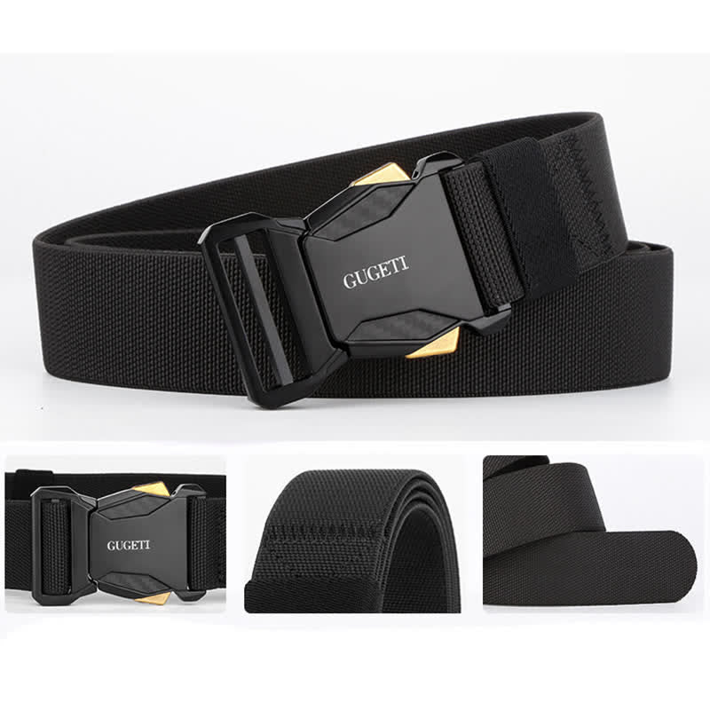 Cinturón táctico de nailon de liberación rápida para hombre, de color negro y sencillo estilo deportivo