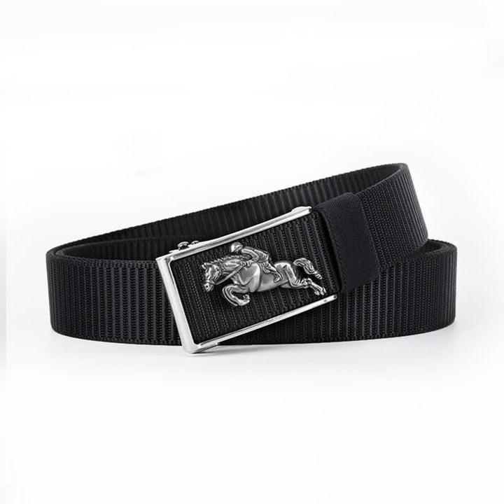 Cinturón de nailon con hebilla automática para montar a caballo informal para hombre