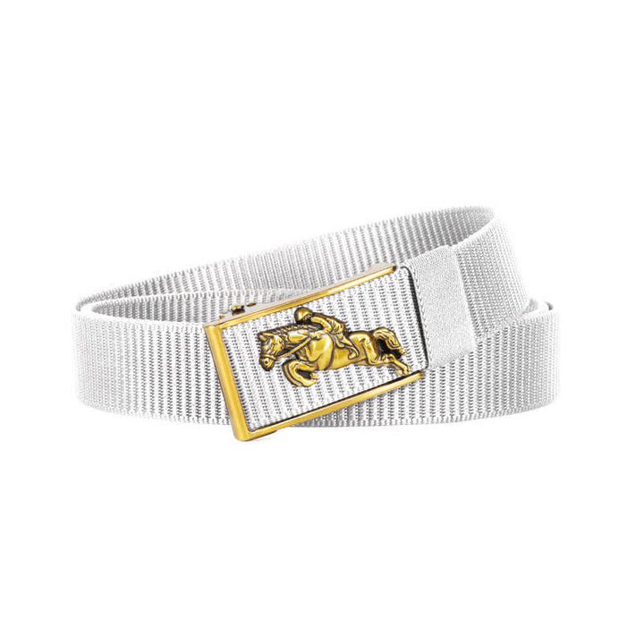 Cinturón de nailon con hebilla automática para montar a caballo informal para hombre