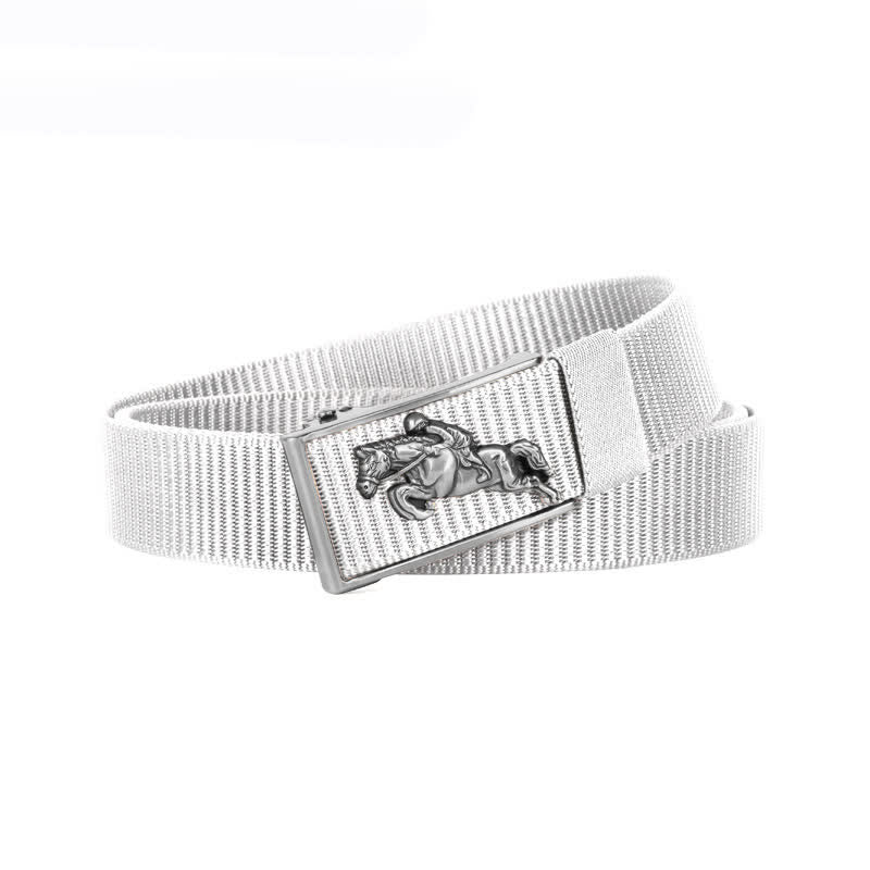 Cinturón de nailon con hebilla automática para montar a caballo informal para hombre