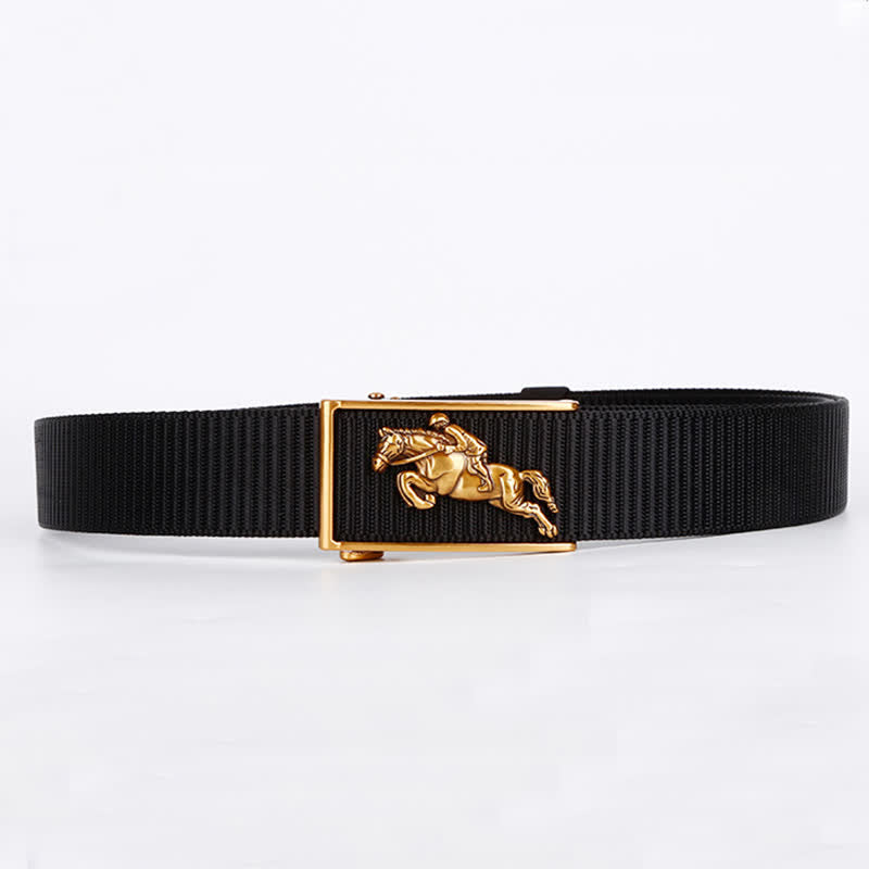 Cinturón de nailon con hebilla automática para montar a caballo informal para hombre