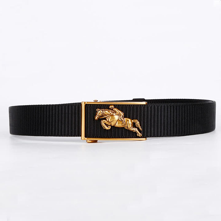 Cinturón de nailon con hebilla automática para montar a caballo informal para hombre