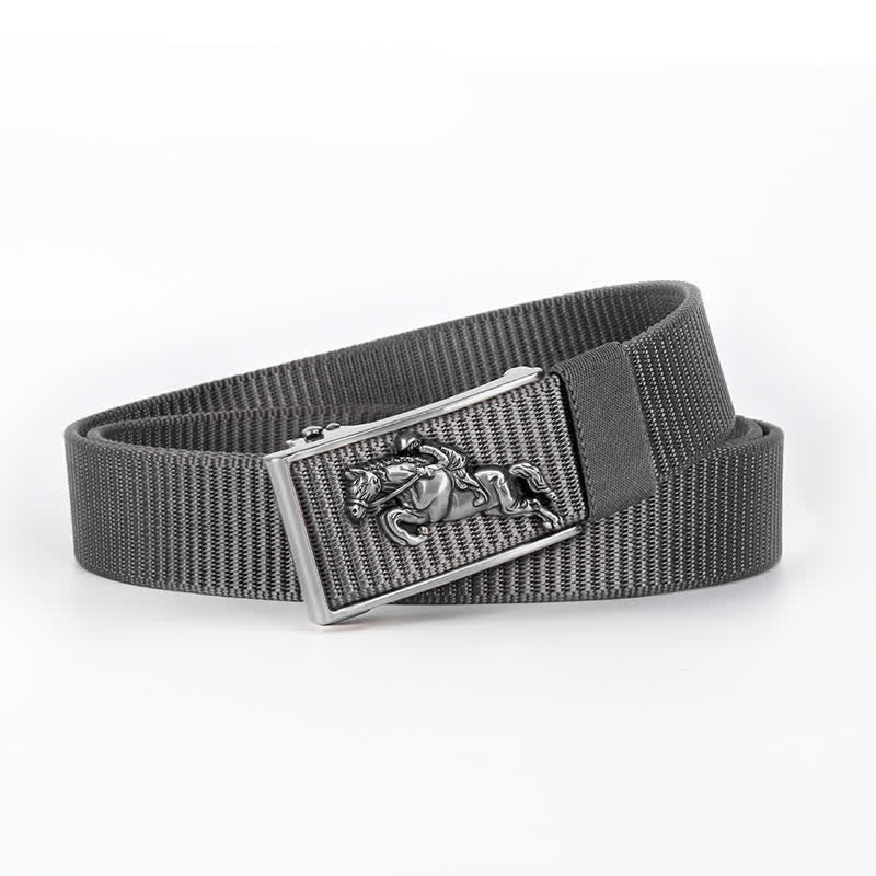 Cinturón de nailon con hebilla automática para montar a caballo informal para hombre