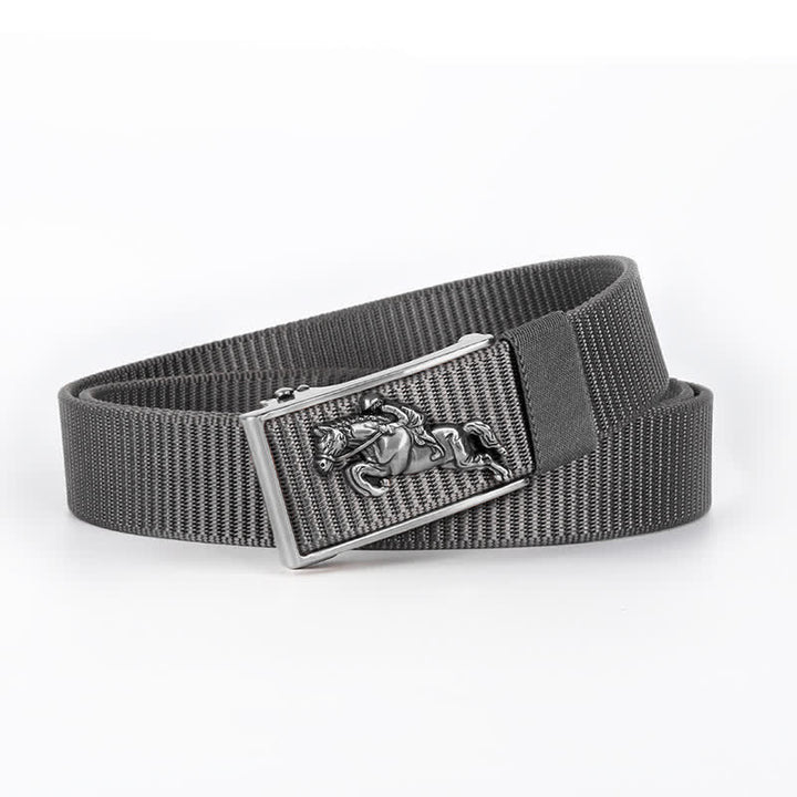 Cinturón de nailon con hebilla automática para montar a caballo informal para hombre